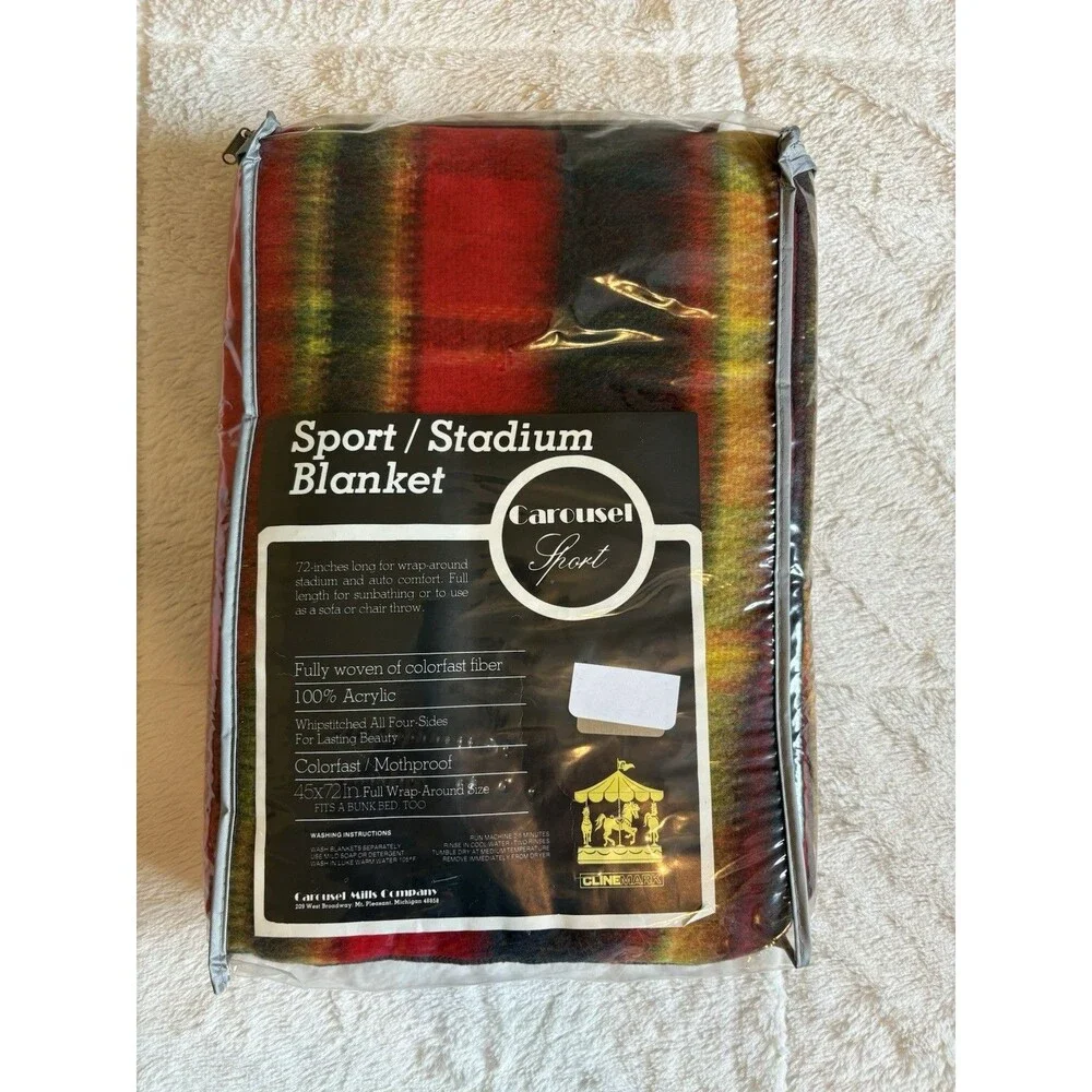 Lot 2 Carousel Mills Sport Stadium Blanket Colorfast Fiber Throw 45